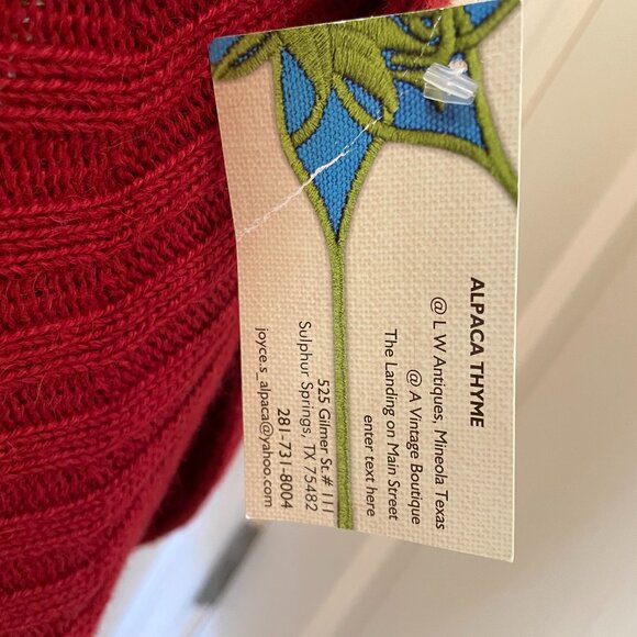 NWT Arte Meche Baby Alpaca Red Long Sweater Vest 100% Alpaca - Picture 7 of 12